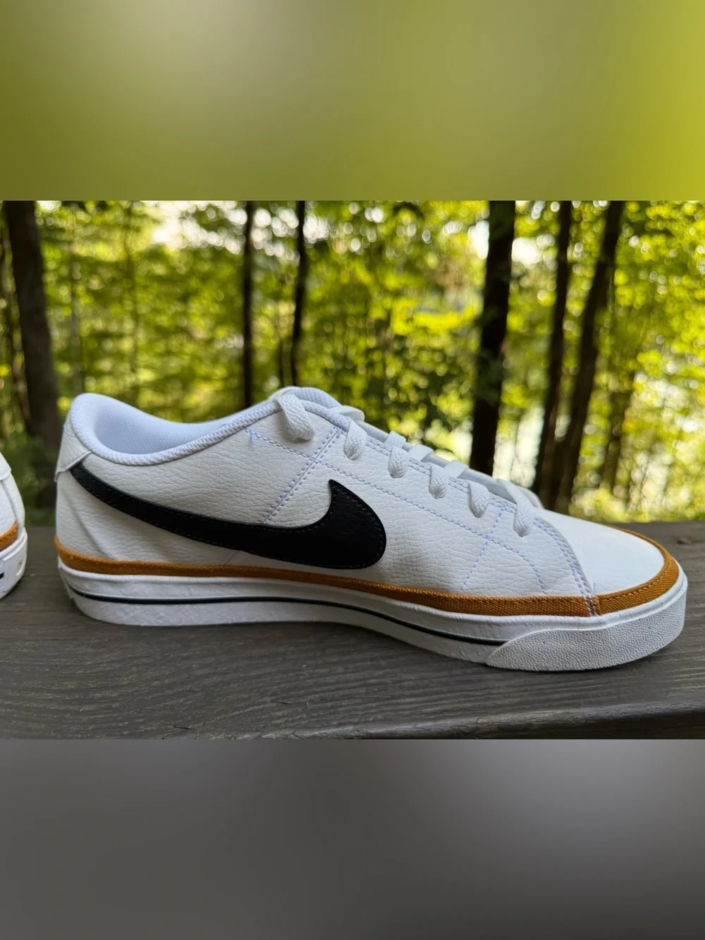 Nike Court Legacy Men’s Low Top Lace-Up Sneakers White/Black/Gold DH3162-100